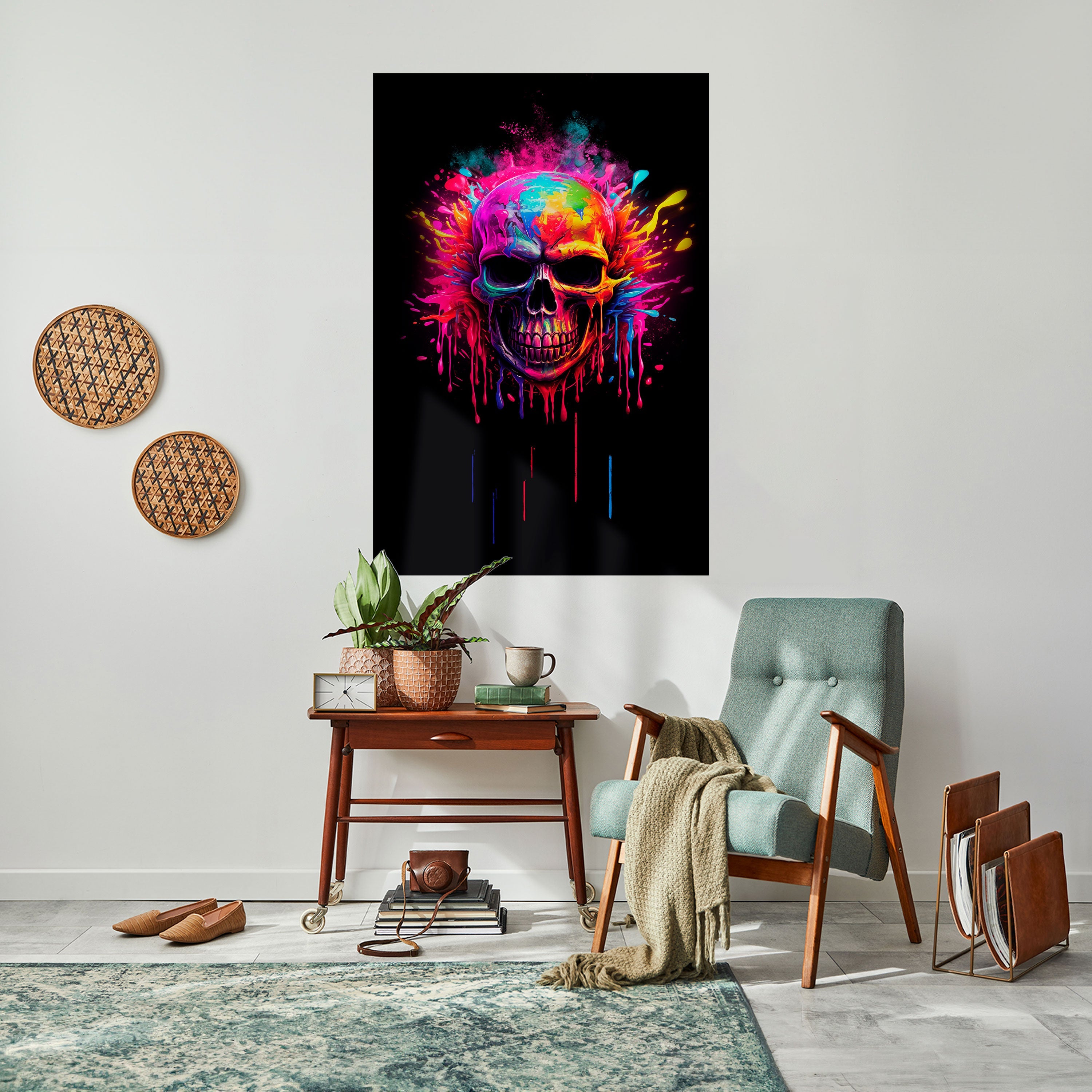 SKULL QUEST vertikal poster med självhäftande motiv