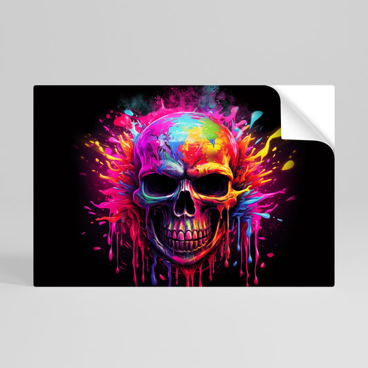 SKULL QUEST horisontell affisch med självhäftande motiv