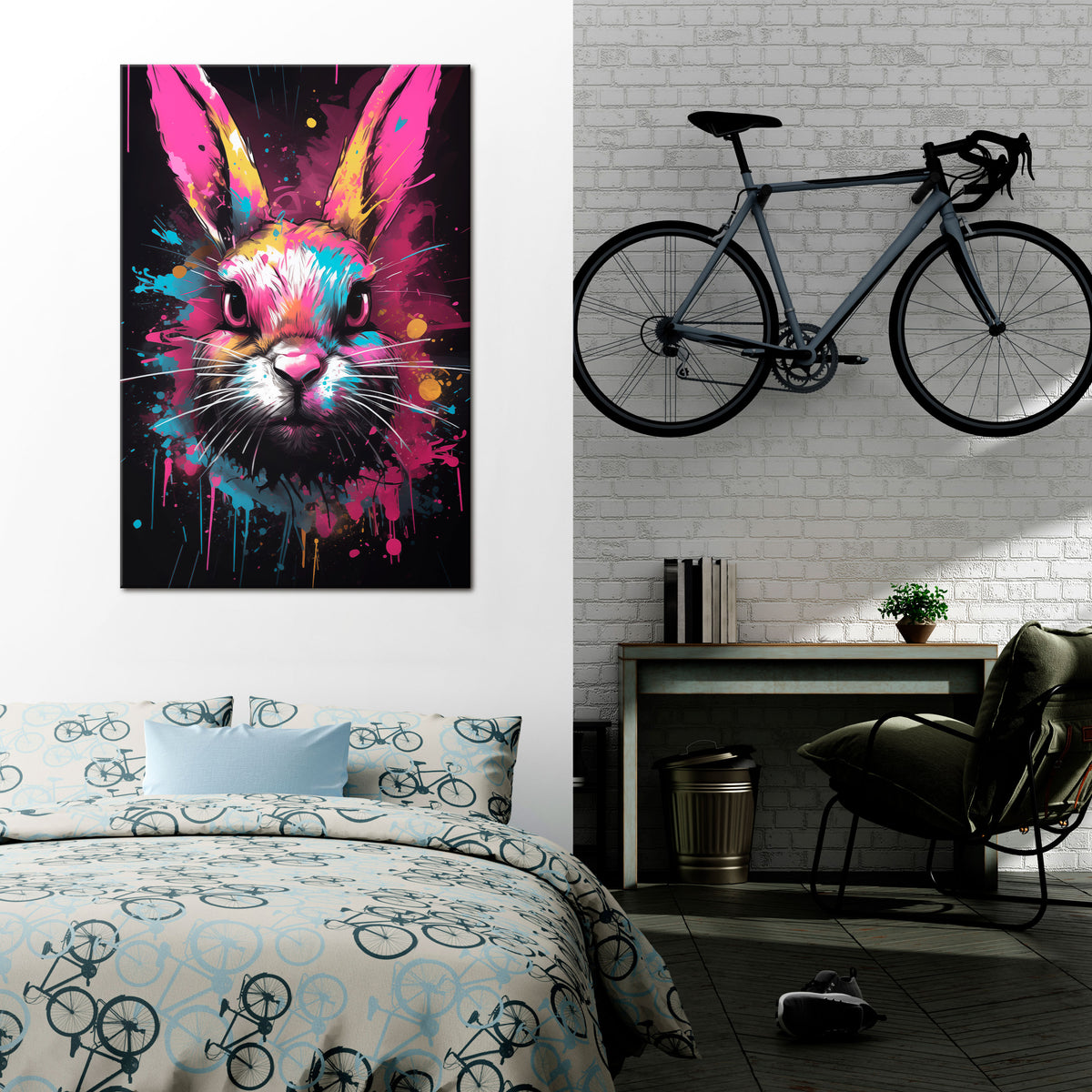 DON'T FOLLOW THE RABBIT Vertical Canvas Print