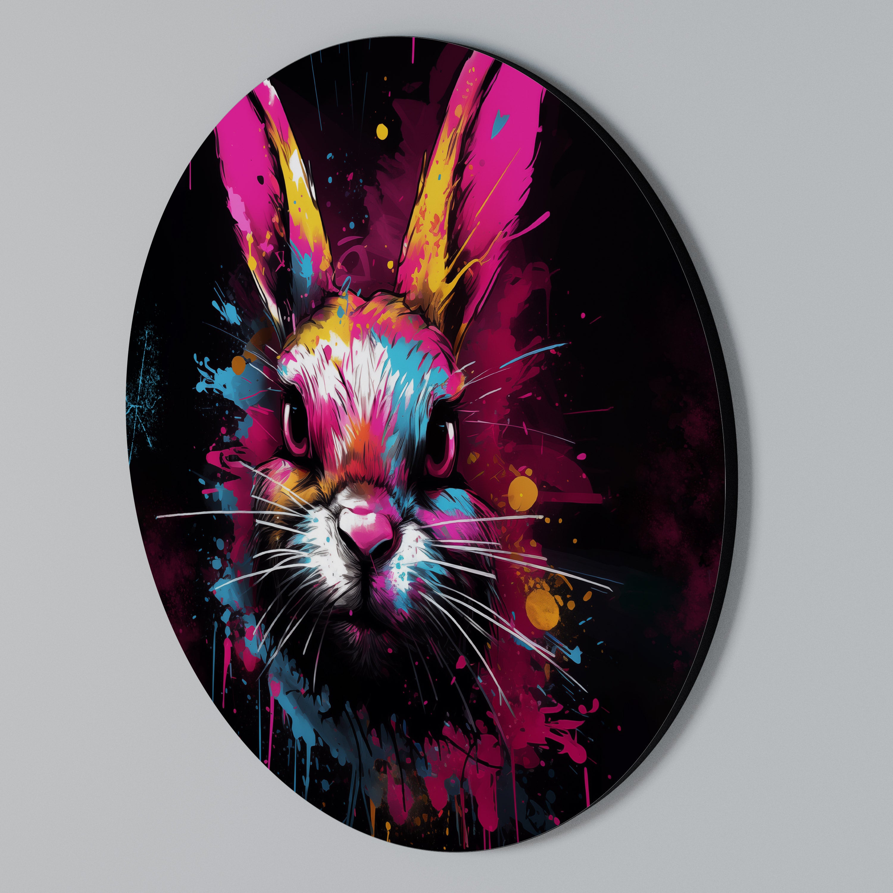 Rund väggdekoration med motivet DON'T FOLLOW THE RABBIT