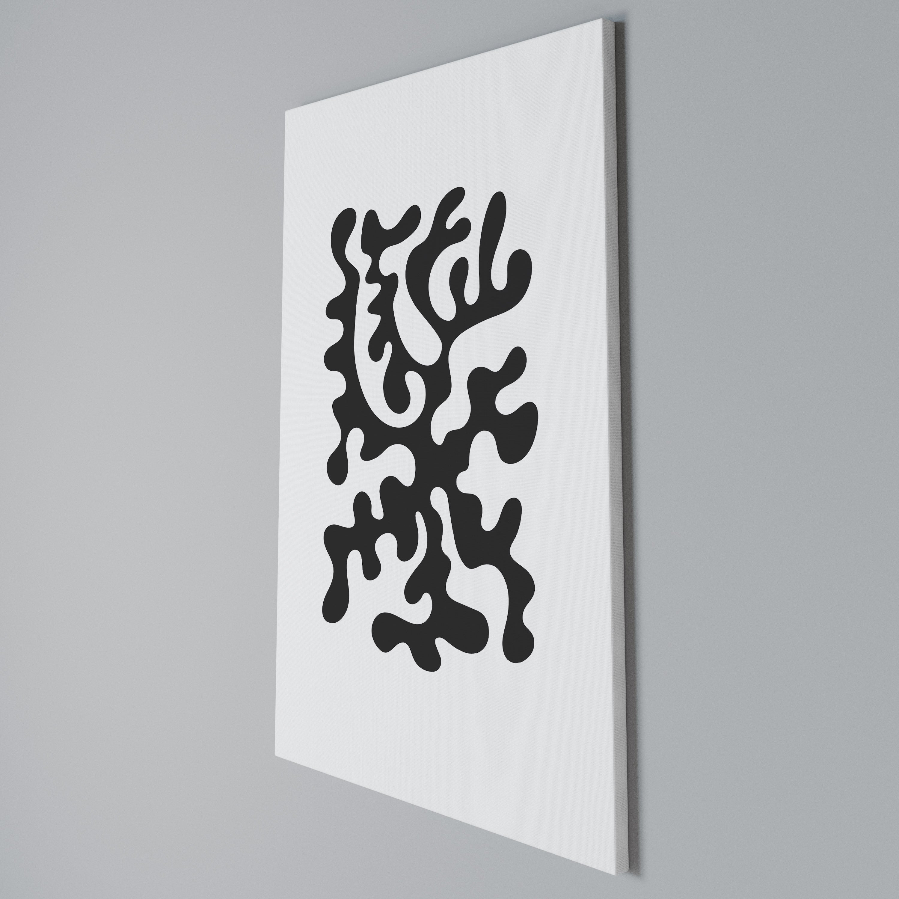 CHARCOAL CASCADE Vertical Canvas Print