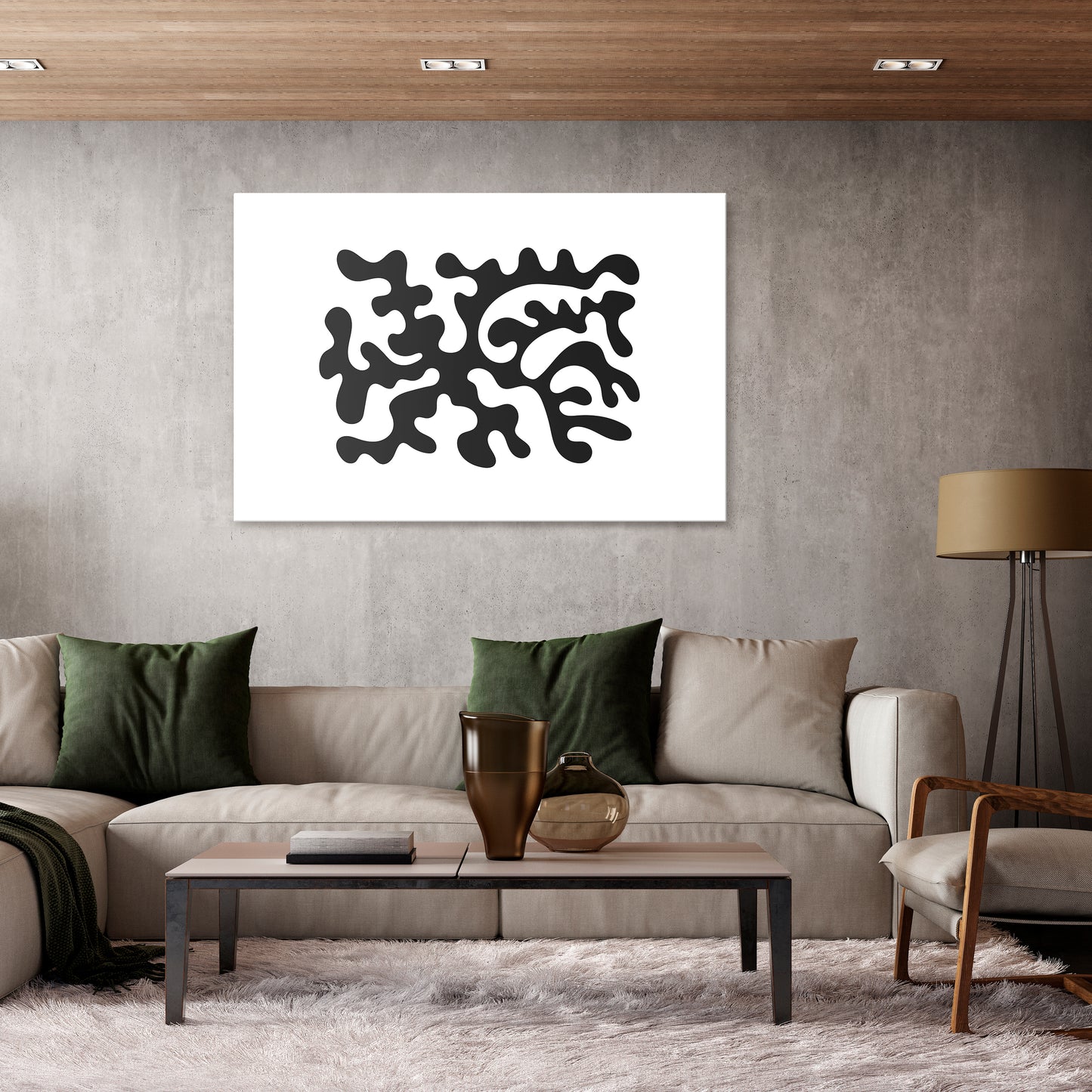 CHARCOAL CASCADE Horizontal Canvas Print