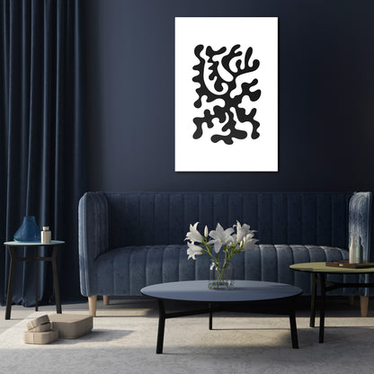 CHARCOAL CASCADE Vertical Canvas Print