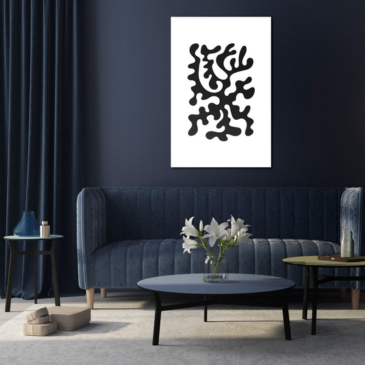 CHARCOAL CASCADE Vertical Canvas Print