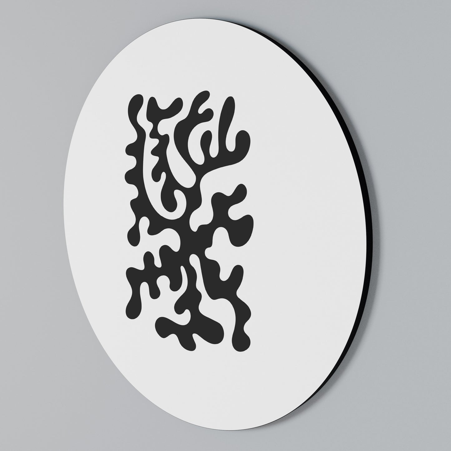 CHARCOAL CASCADE Round Wall Art