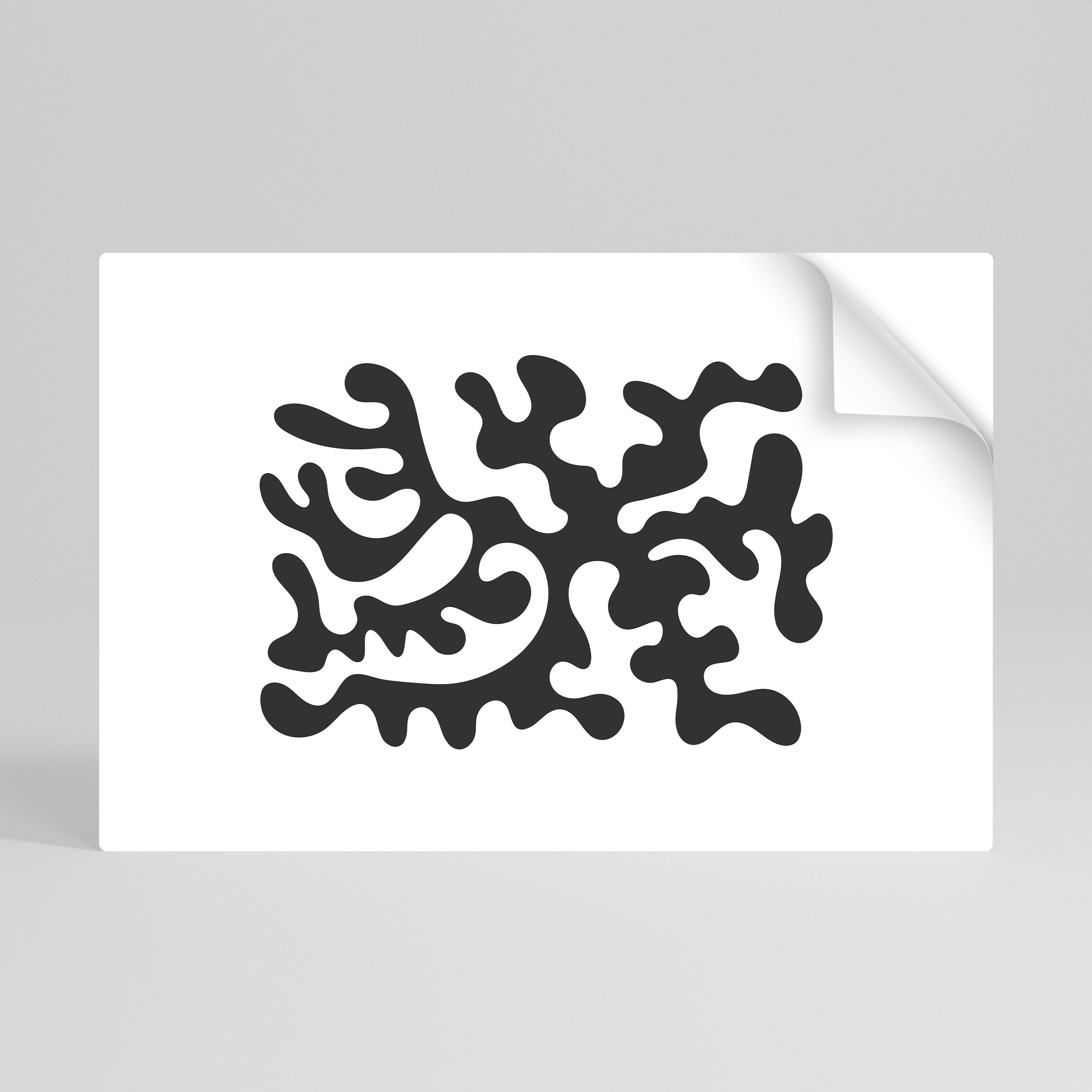 Charcoal Cascade horisontell affisch med självhäftande tryck