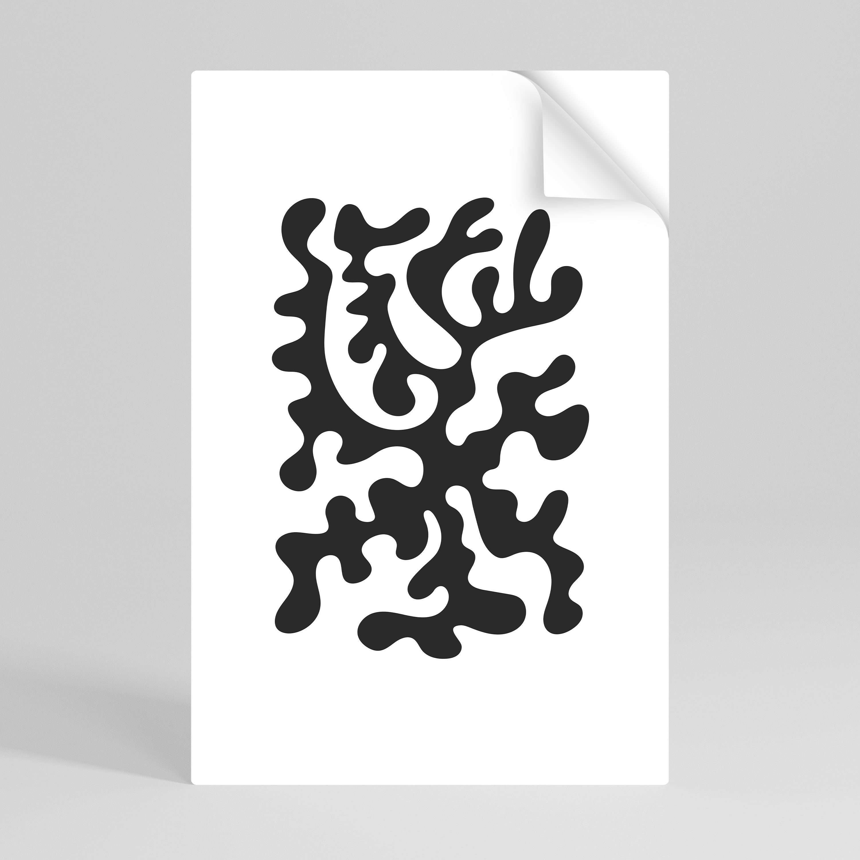 CHARCOAL CASCADE Självhäftande Vertikal Poster