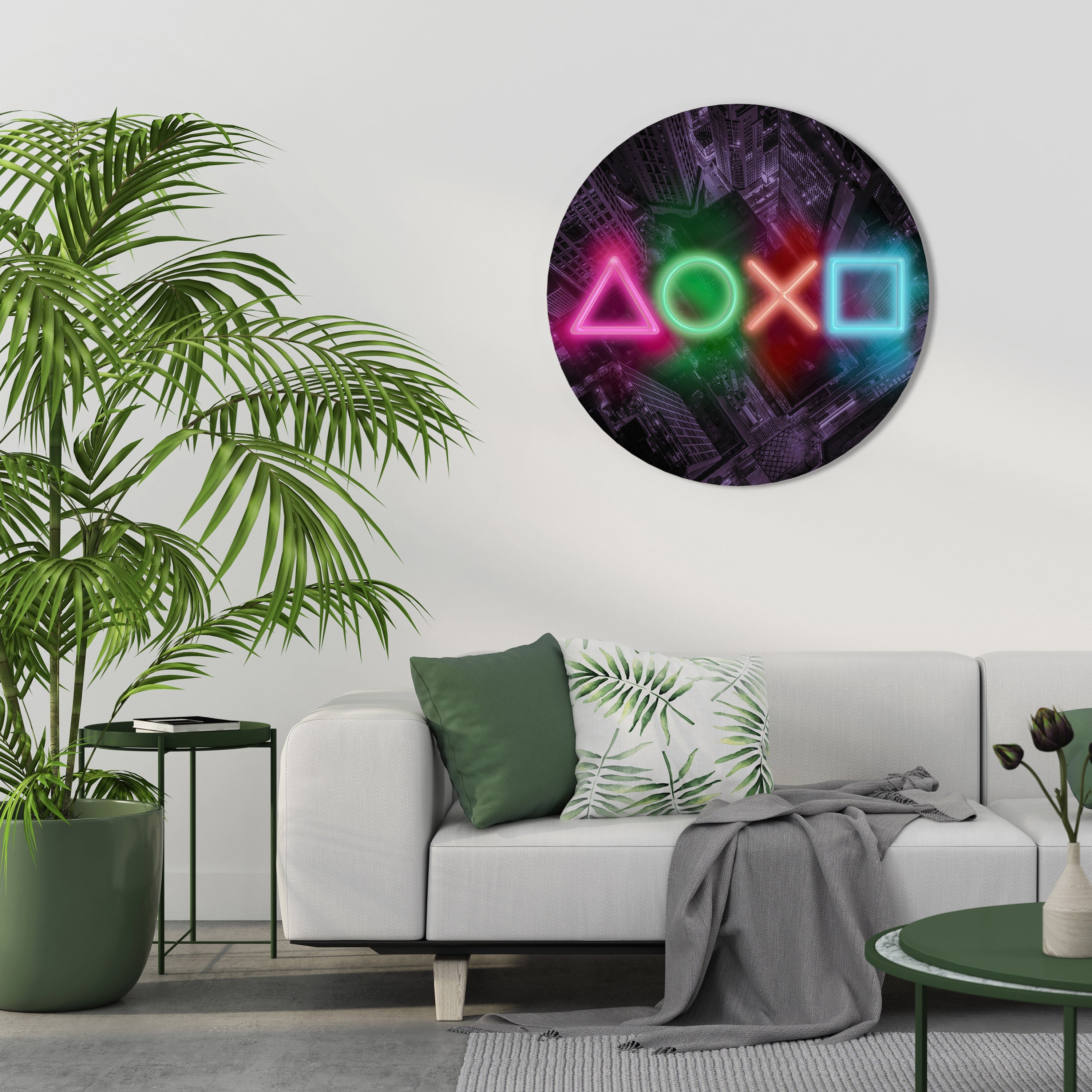 CYBERPUNK CHRONICLE Rund Väggkonst