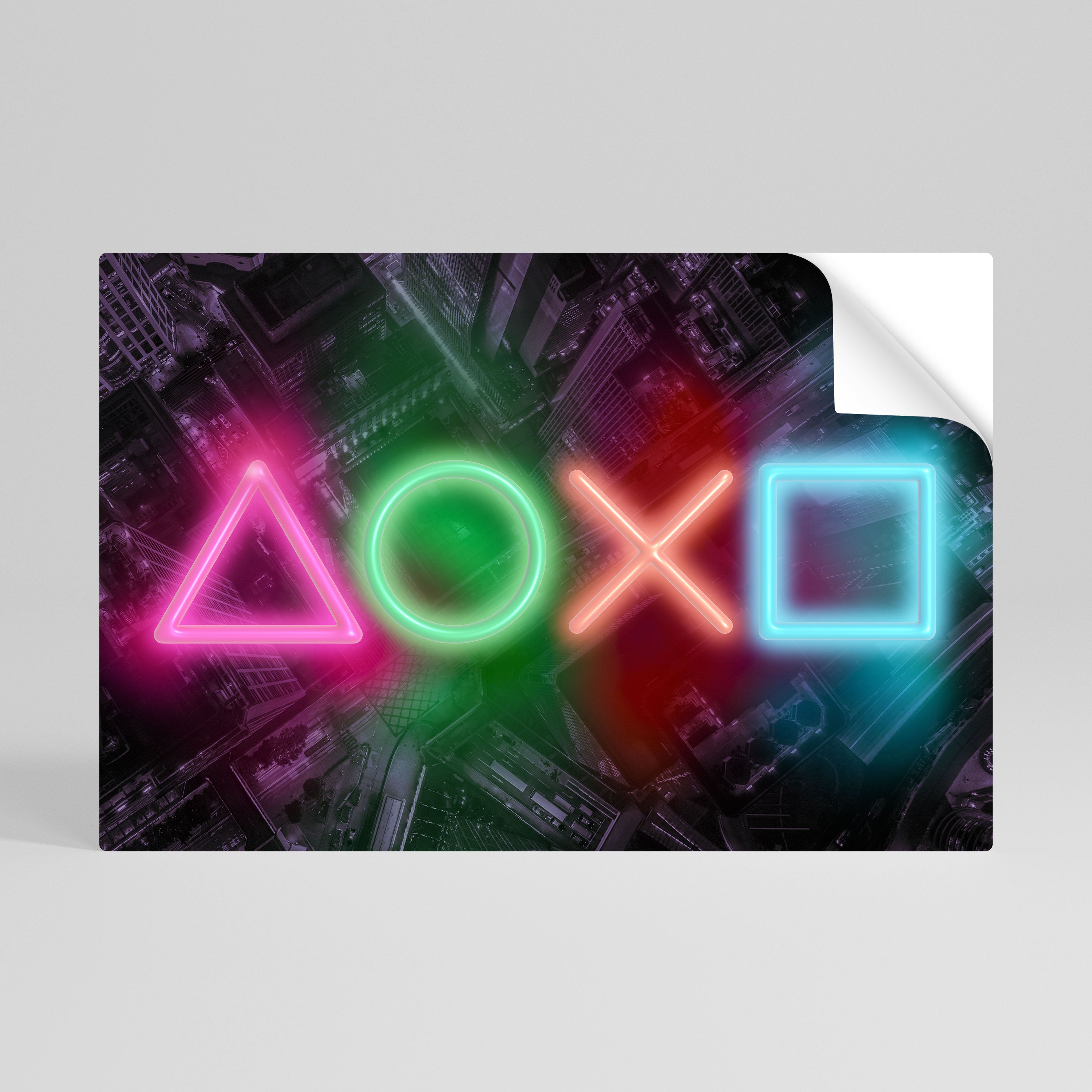 CYBERPUNK CHRONICLE horisontell affisch med självhäftande text