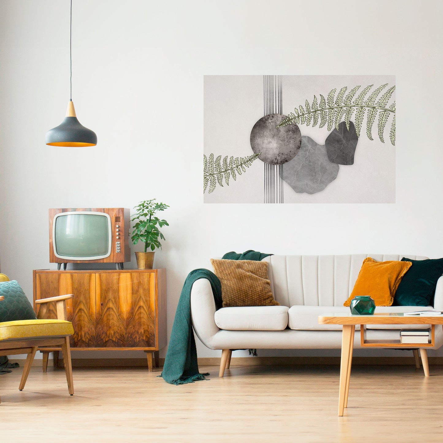 FERN MELANCHOLY Peel and Stick Horizontal Poster