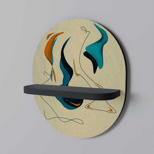 DREAMY DAZE Oval konsthylla i svart finish