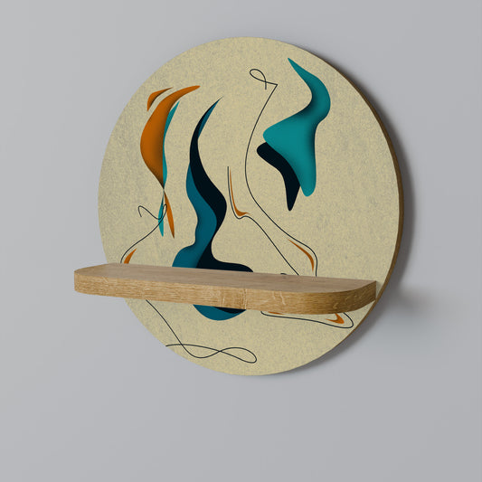DREAMY DAZE Round Art Shelf In Oak Effect
