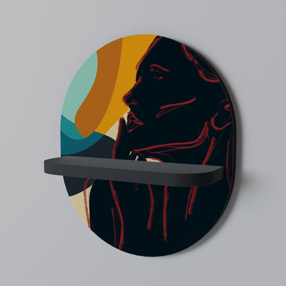 SILHOUETTE SONATA Oval konsthylla i svart finish