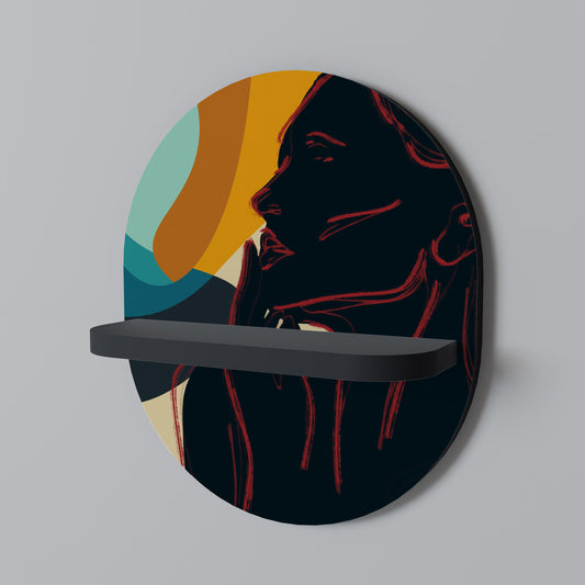 SILHOUETTE SONATA Oval konsthylla i svart finish