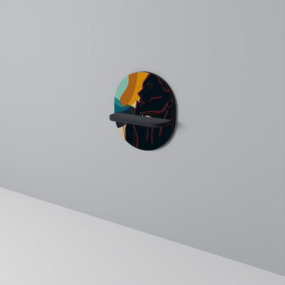 SILHOUETTE SONATA Oval konsthylla i svart finish
