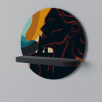 SILHOUETTE SONATA Rund konsthylla i svart finish