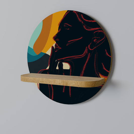SILHOUETTE SONATA Round Art Shelf In Oak Effect