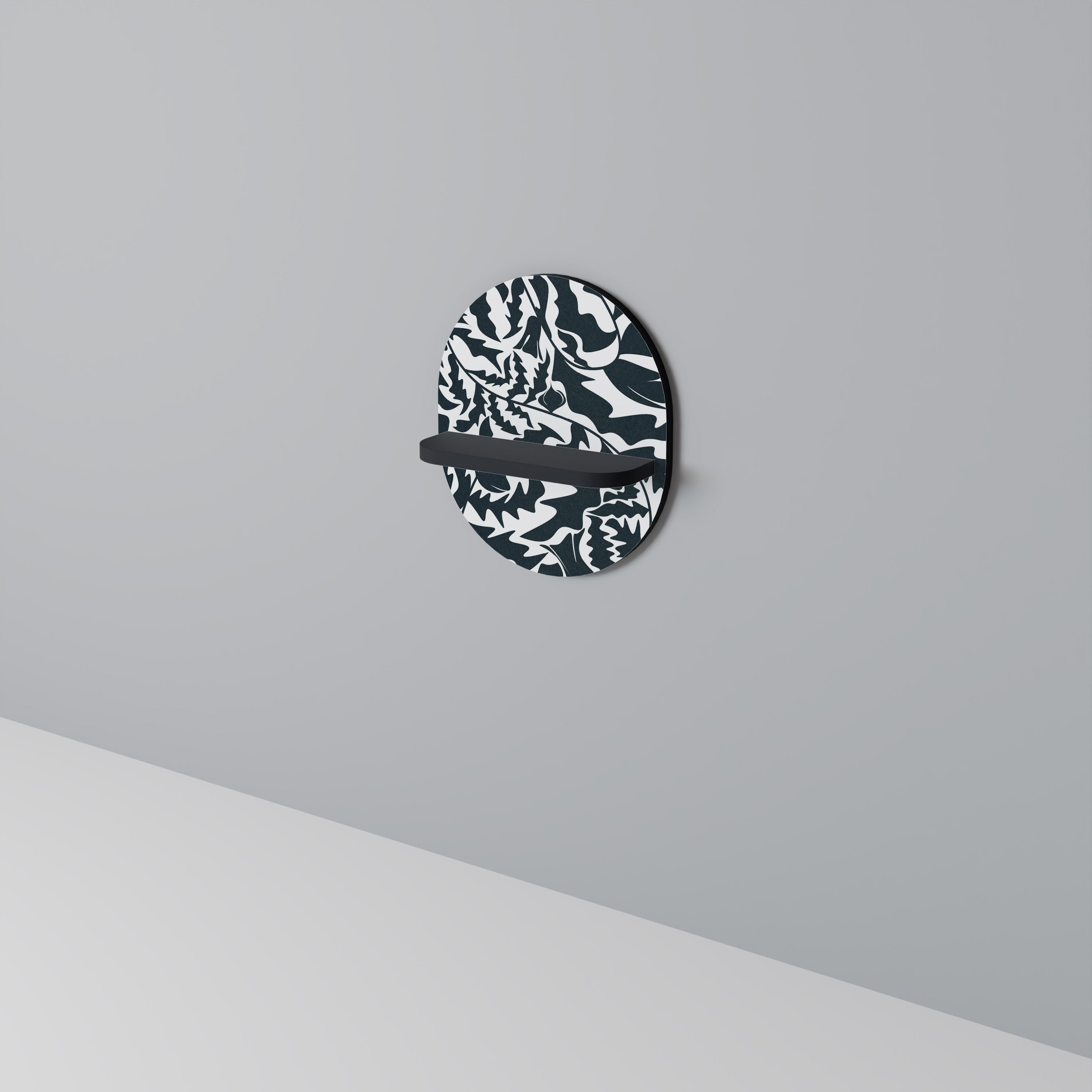 ETHEREAL PRYDNAD Oval konsthylla i svart finish