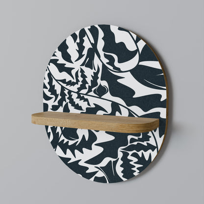 ETHEREAL ORNAMENT Oval Art Shelf In Oak Effect