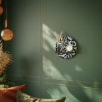 ETHEREAL ORNAMENT Round Art Shelf In Black Finish