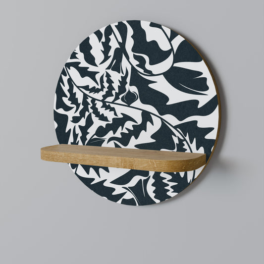ETHEREAL ORNAMENT Round Art Shelf In Oak Effect