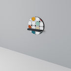 HUE HARMONY Round Art Shelf In Black Finish