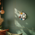 HUE HARMONY Round Art Shelf In Black Finish