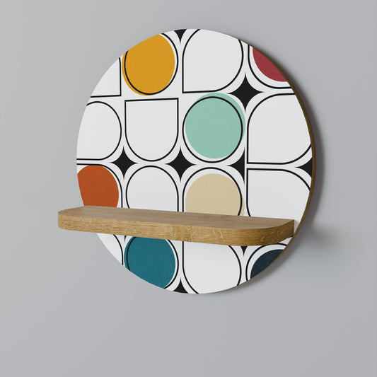 HUE HARMONY Round Art Shelf In Oak Effect