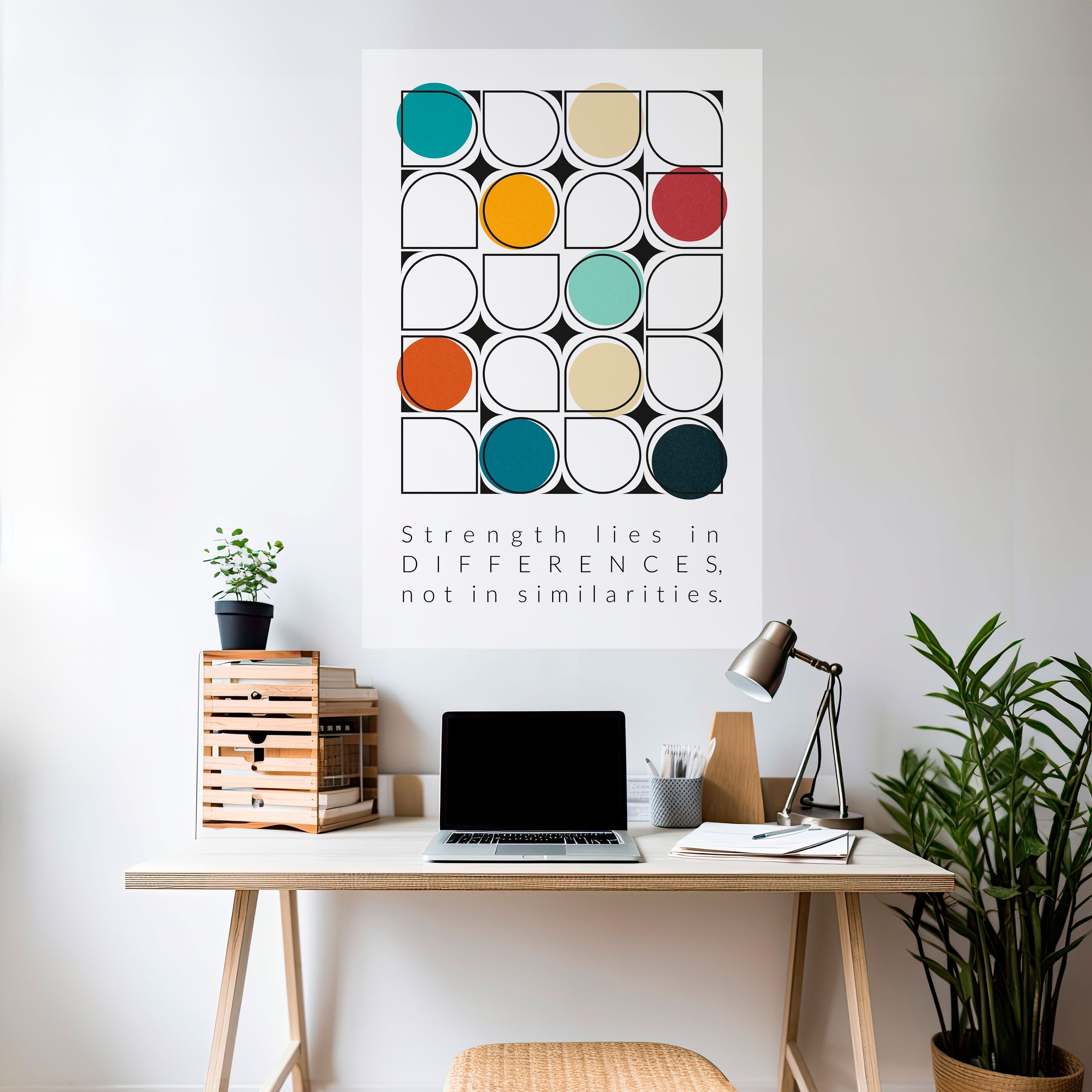 HUE HARMONY vertikal poster med självhäftande text