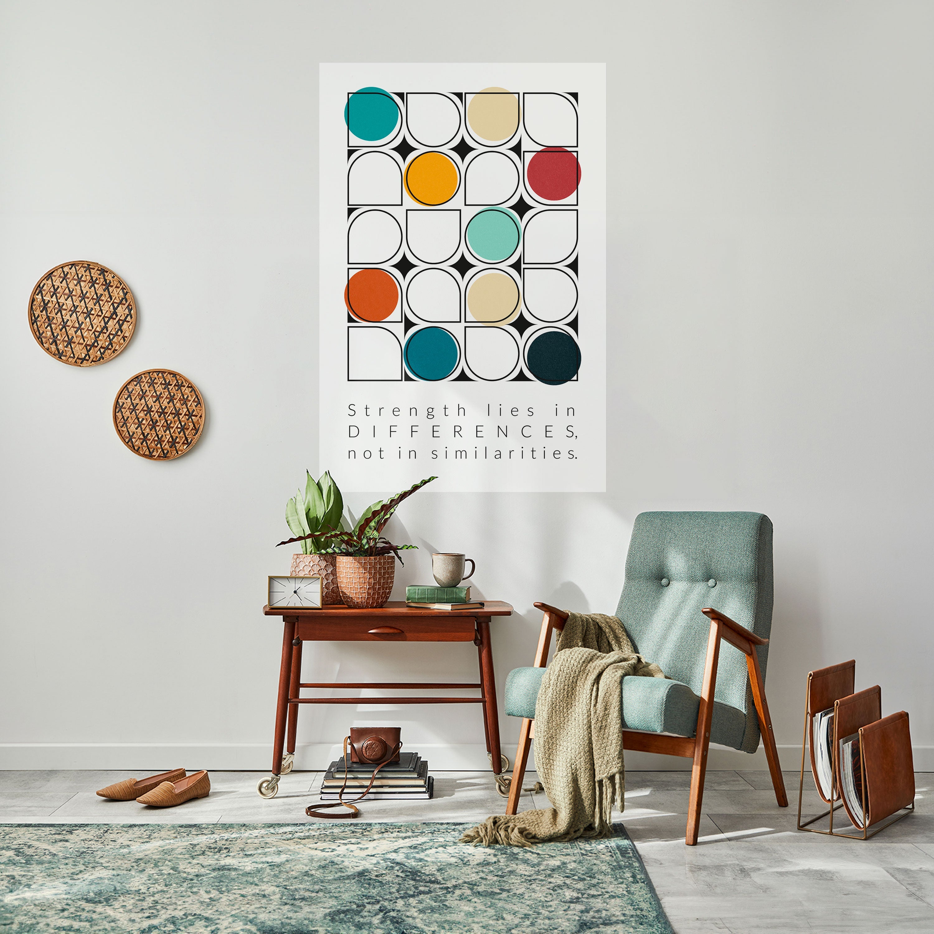 HUE HARMONY vertikal poster med självhäftande text