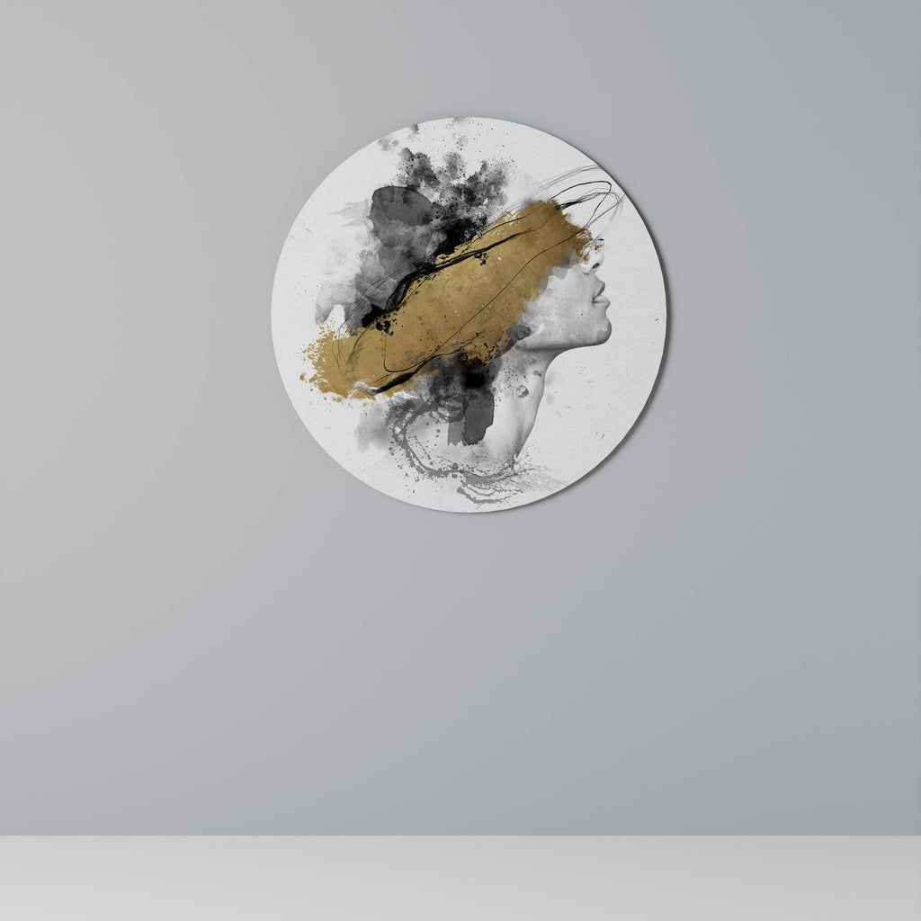 Rund väggkonst med FÖRGULDADE BLINDHETER