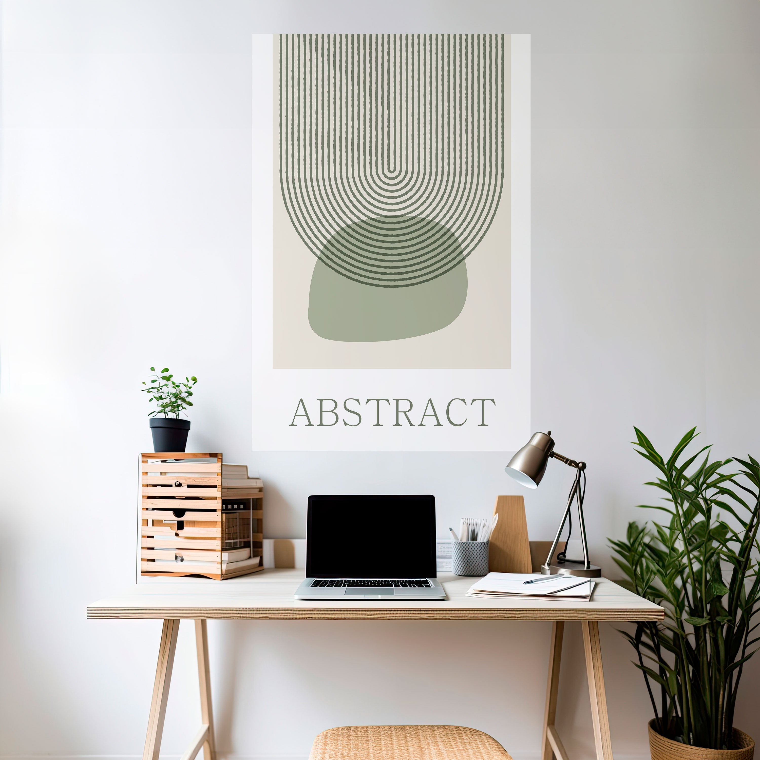 GRÖN ABSTRAKT Vertikal Poster med självhäftande text