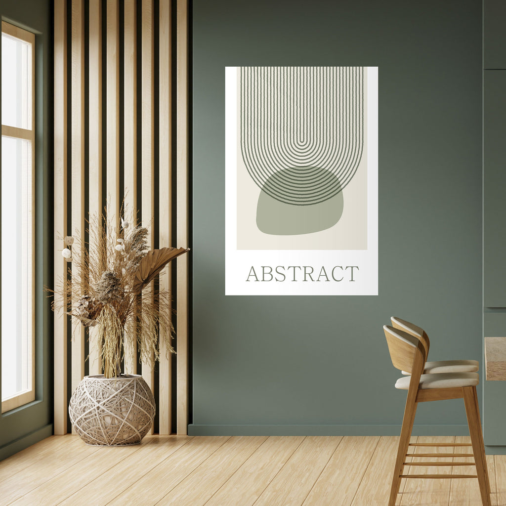 GRÖN ABSTRAKT Vertikal Poster med självhäftande text