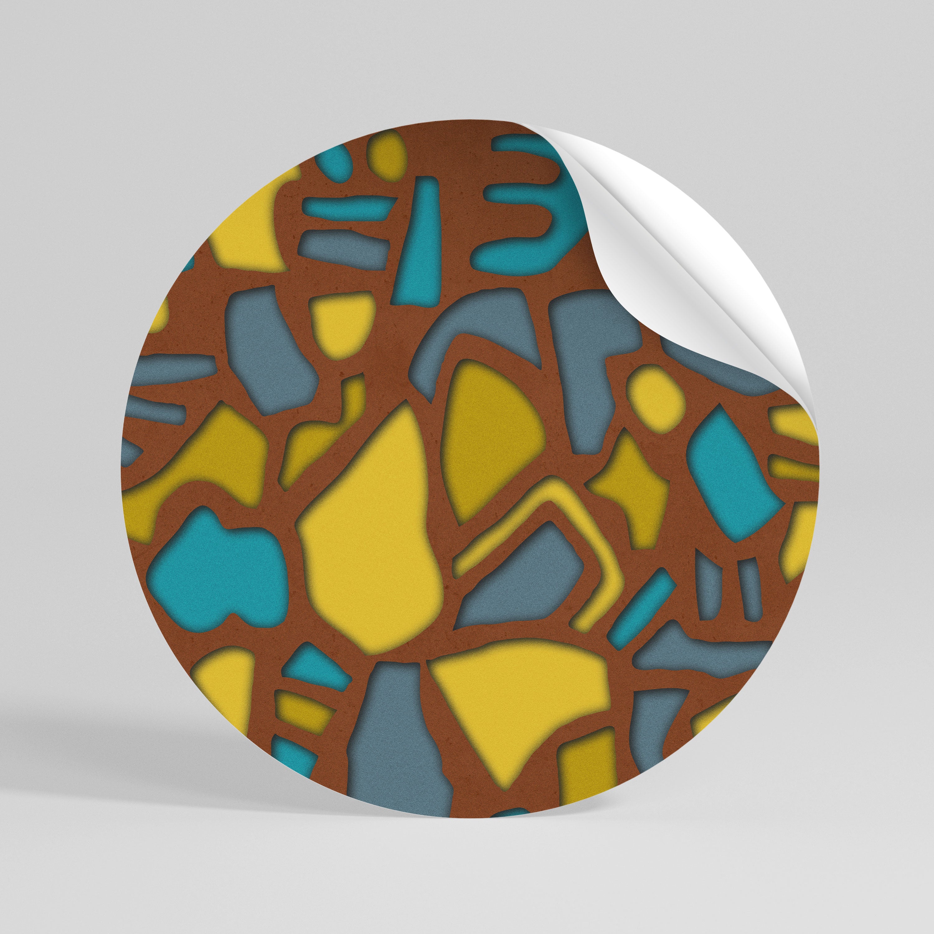 FORM SHUFFLE Peel and Stick Round Sticker