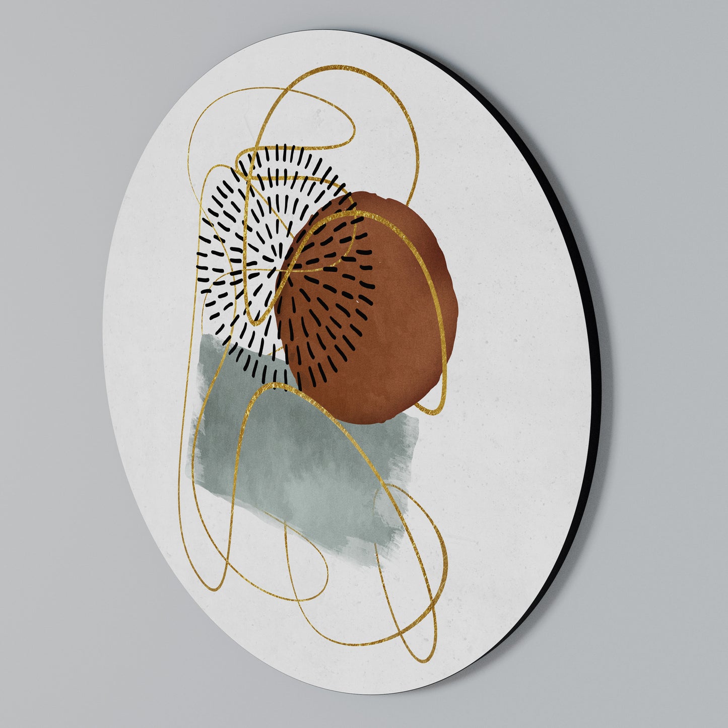 WRAPPED IN SHAPE Round Wall Art