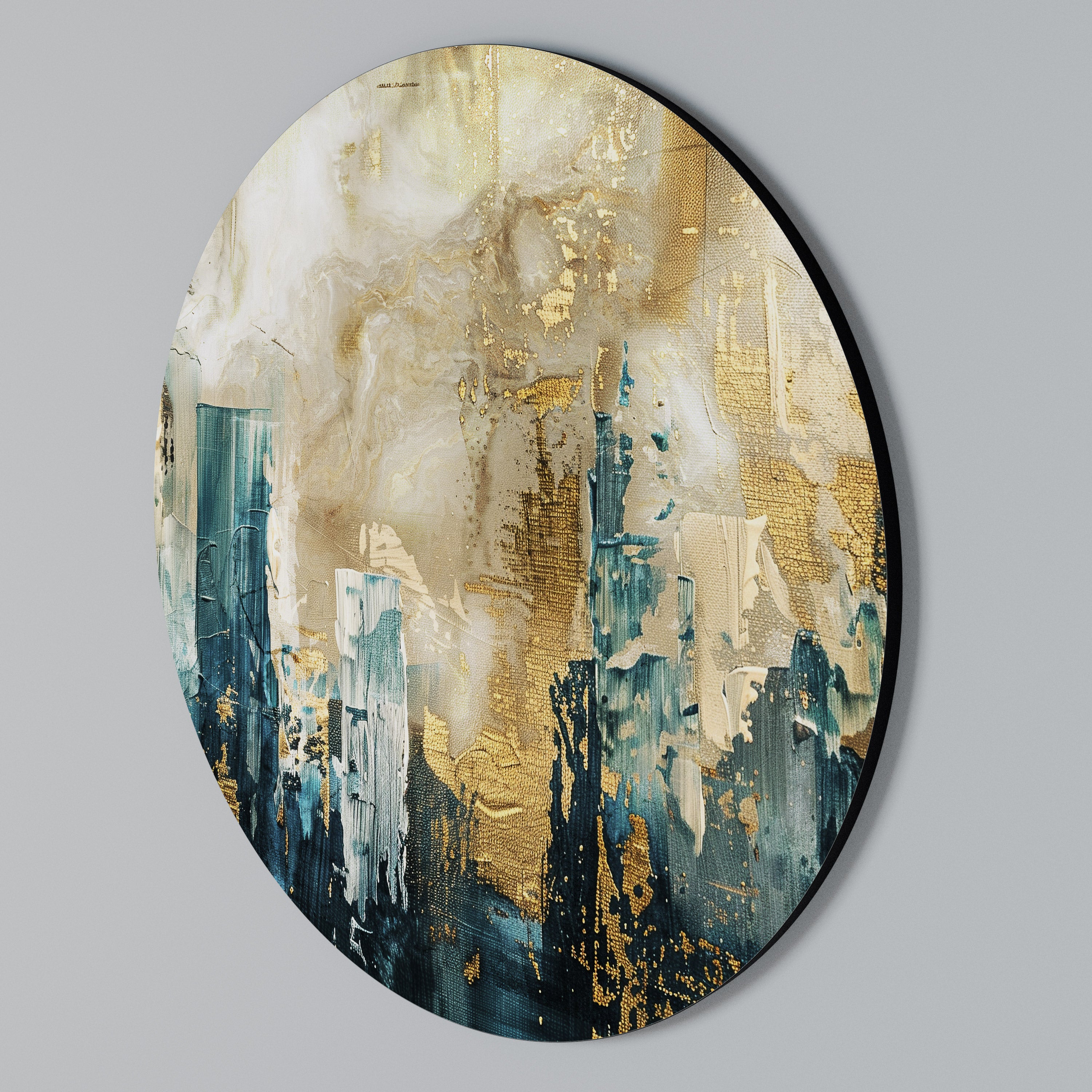 Rund väggkonst med STADSKOLLAPS