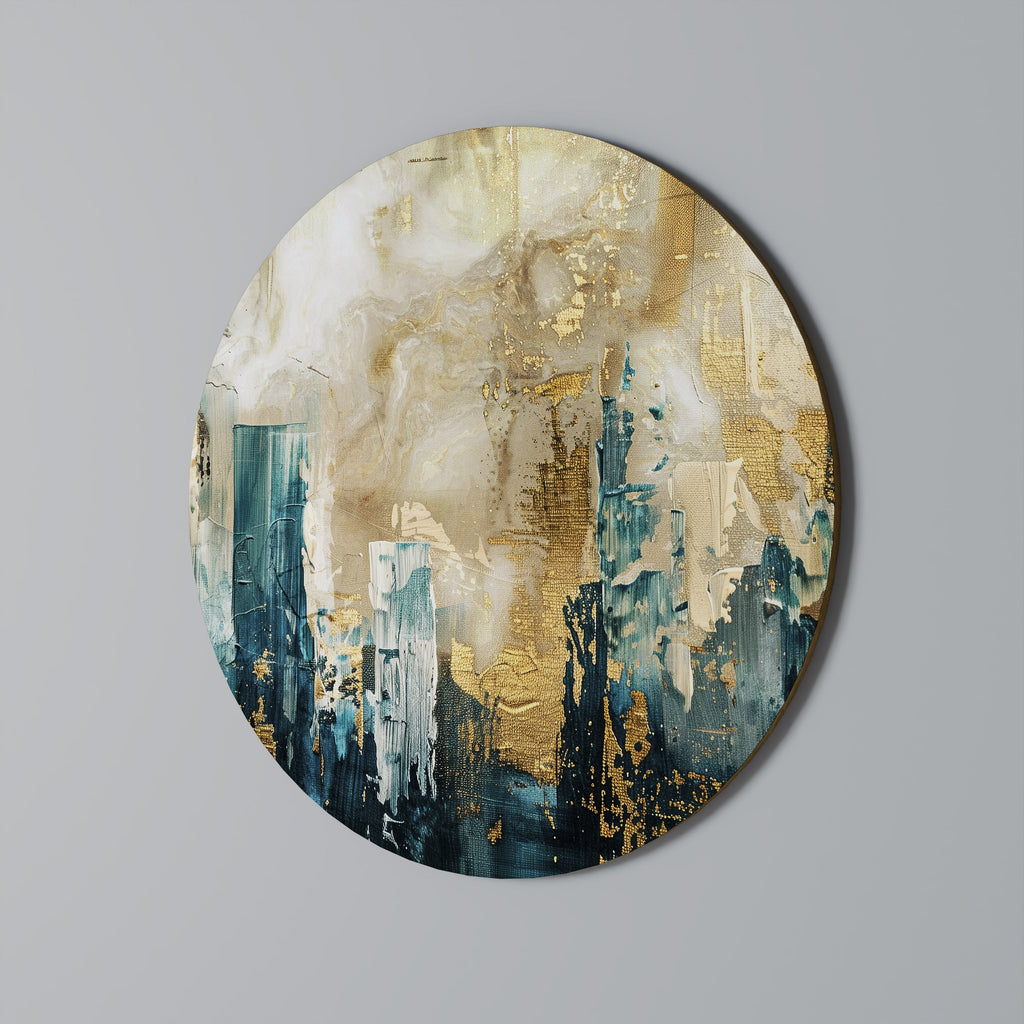 Rund väggkonst med STADSKOLLAPS