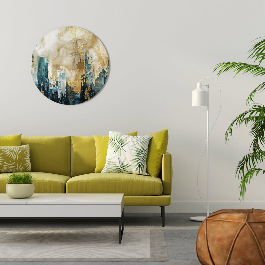 Rund väggkonst med STADSKOLLAPS