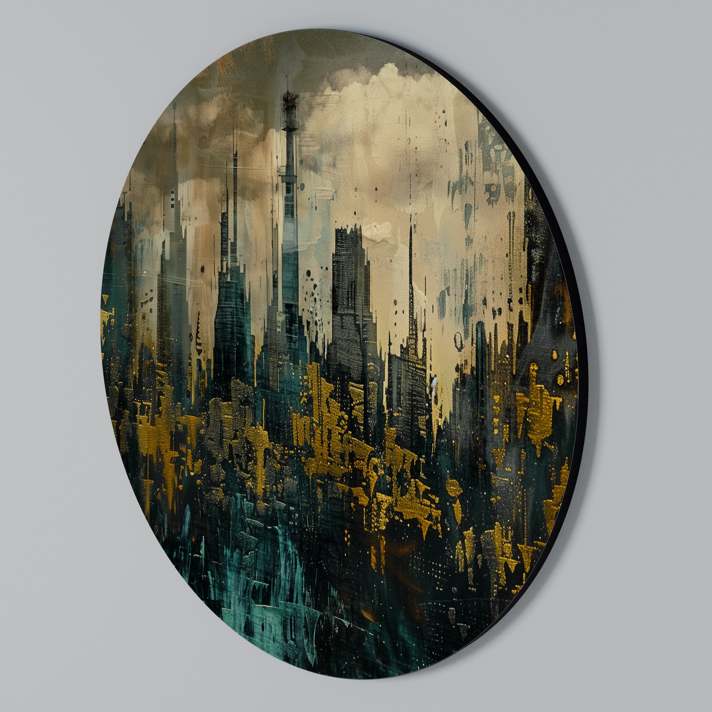 TOWN OBSCURE Rund väggkonst