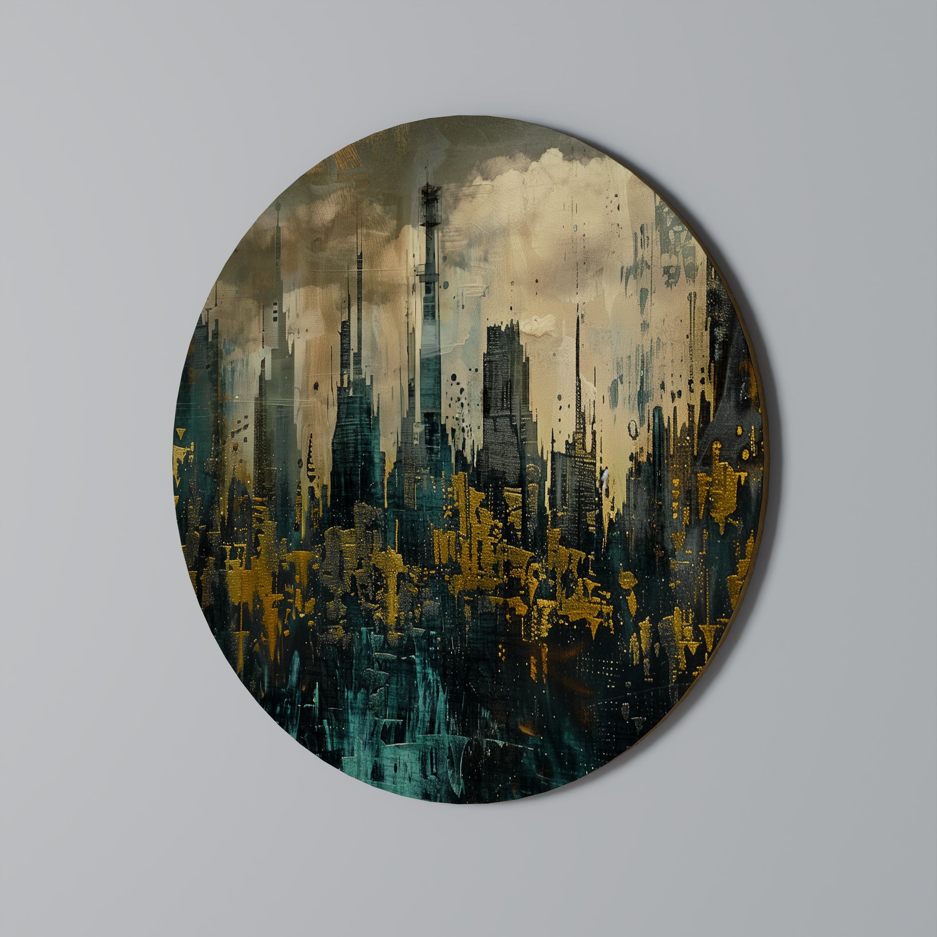 TOWN OBSCURE Rund väggkonst