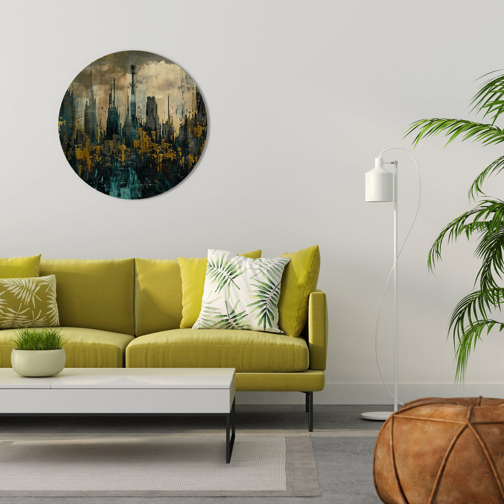 TOWN OBSCURE Rund väggkonst