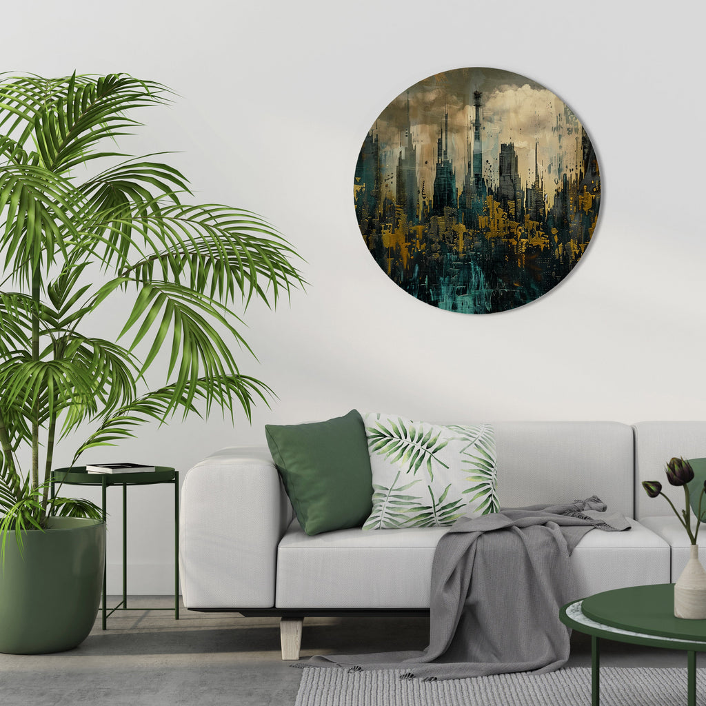 TOWN OBSCURE Rund väggkonst