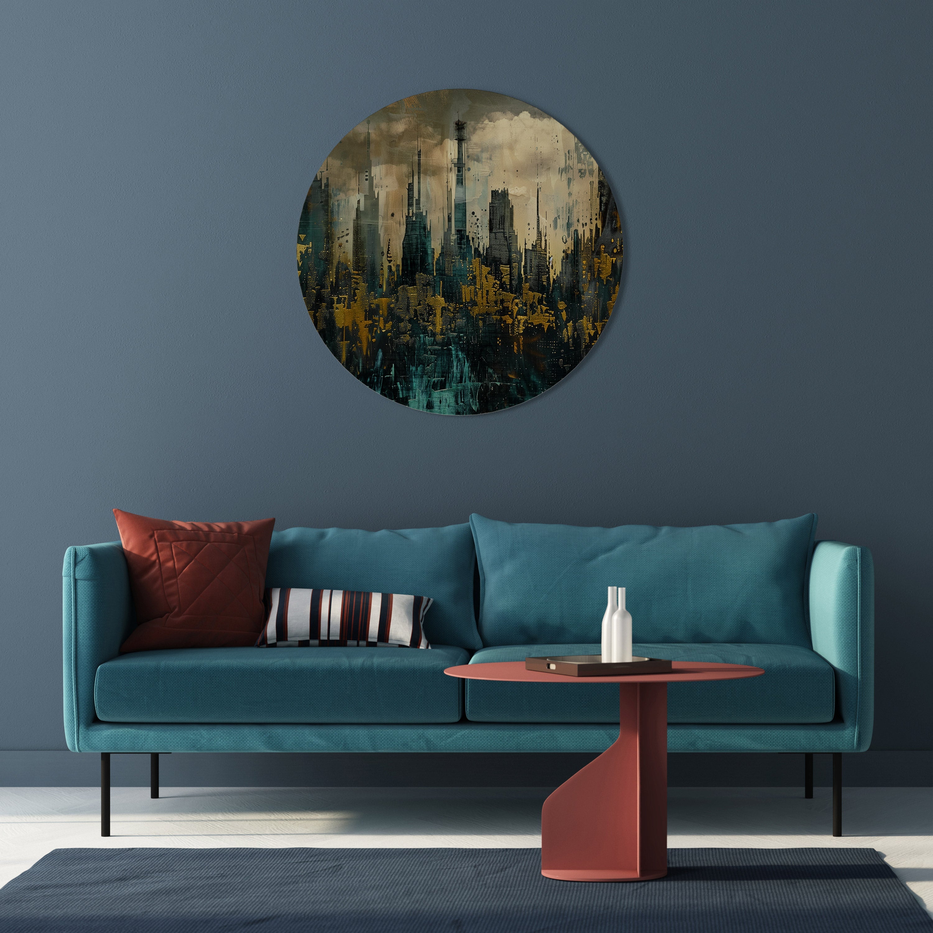 TOWN OBSCURE Rund väggkonst