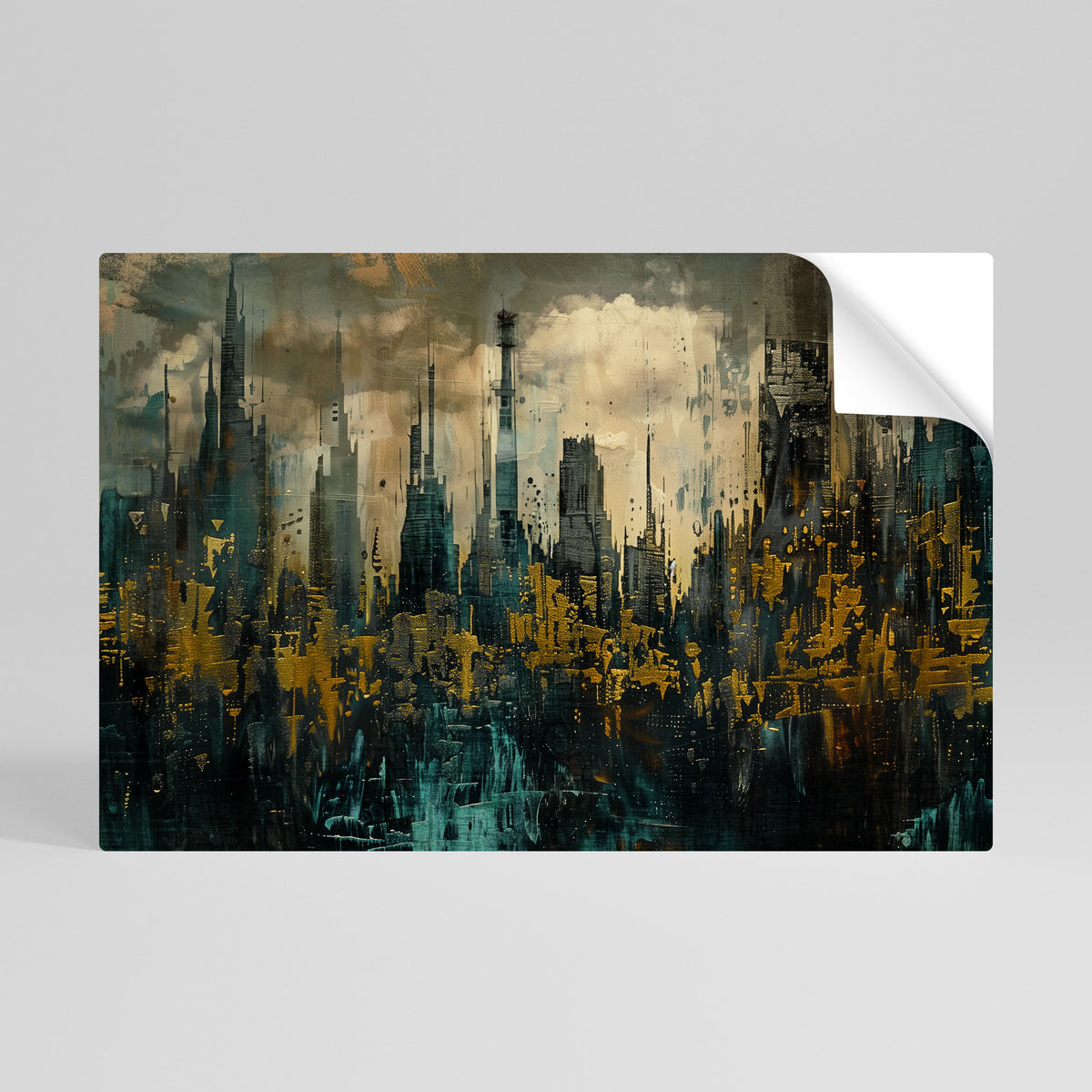 TOWN OBSCURE Självhäftande Horisontell Poster