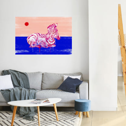 FANTASTISKA ZEBRA horisontell poster med självhäftande text