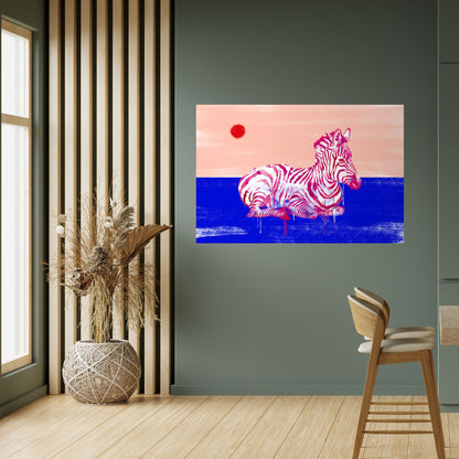 FANTASTISKA ZEBRA horisontell poster med självhäftande text