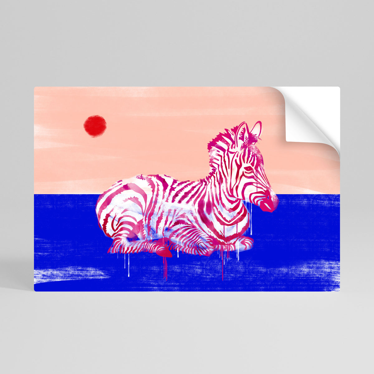 FANCIFUL ZEBRA Självhäftande Horisontell Poster