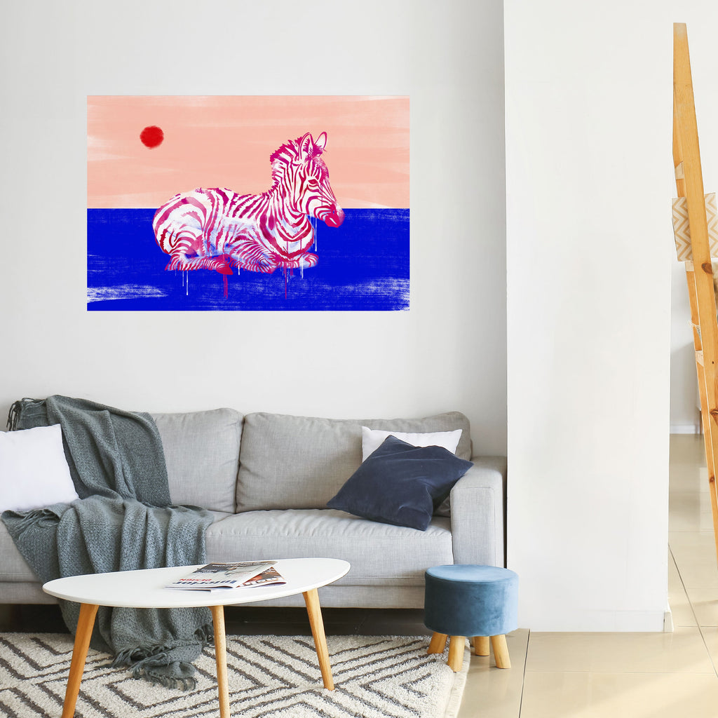 FANTASTISKA ZEBRA horisontell poster med självhäftande text