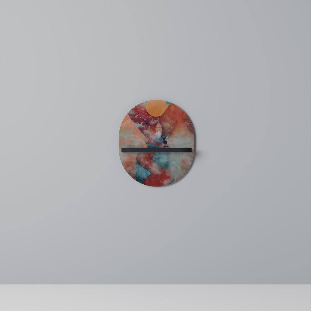 THE DEER MOUNTAIN Oval konsthylla i svart finish