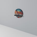 HJORTBERGET Rund konsthylla i svart finish